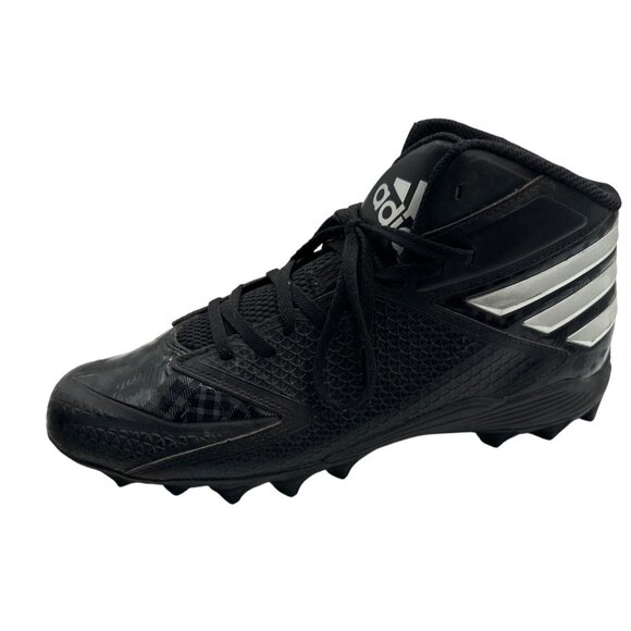 Adidas Size 9 Black & Silver Mens Lace Up Football Cleats - Picture 8 of 10